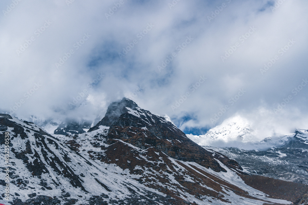 snow covered mountain peaks, Mountain in nepal, mount everest country, Annapurna Base Camp snow covered mountain peaks, Mountain in nepal, mount everest country, Annapurna Base Camp