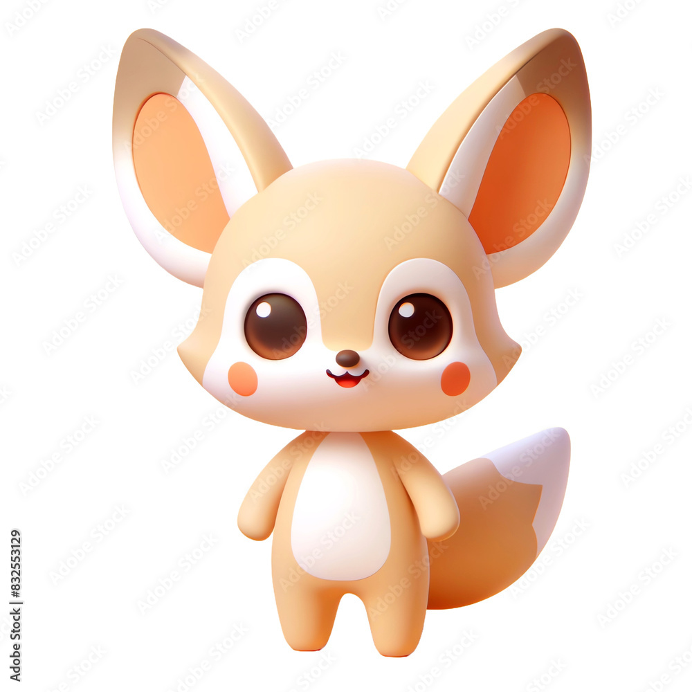 Fototapeta premium A cute 3D image of Fennec Fox
