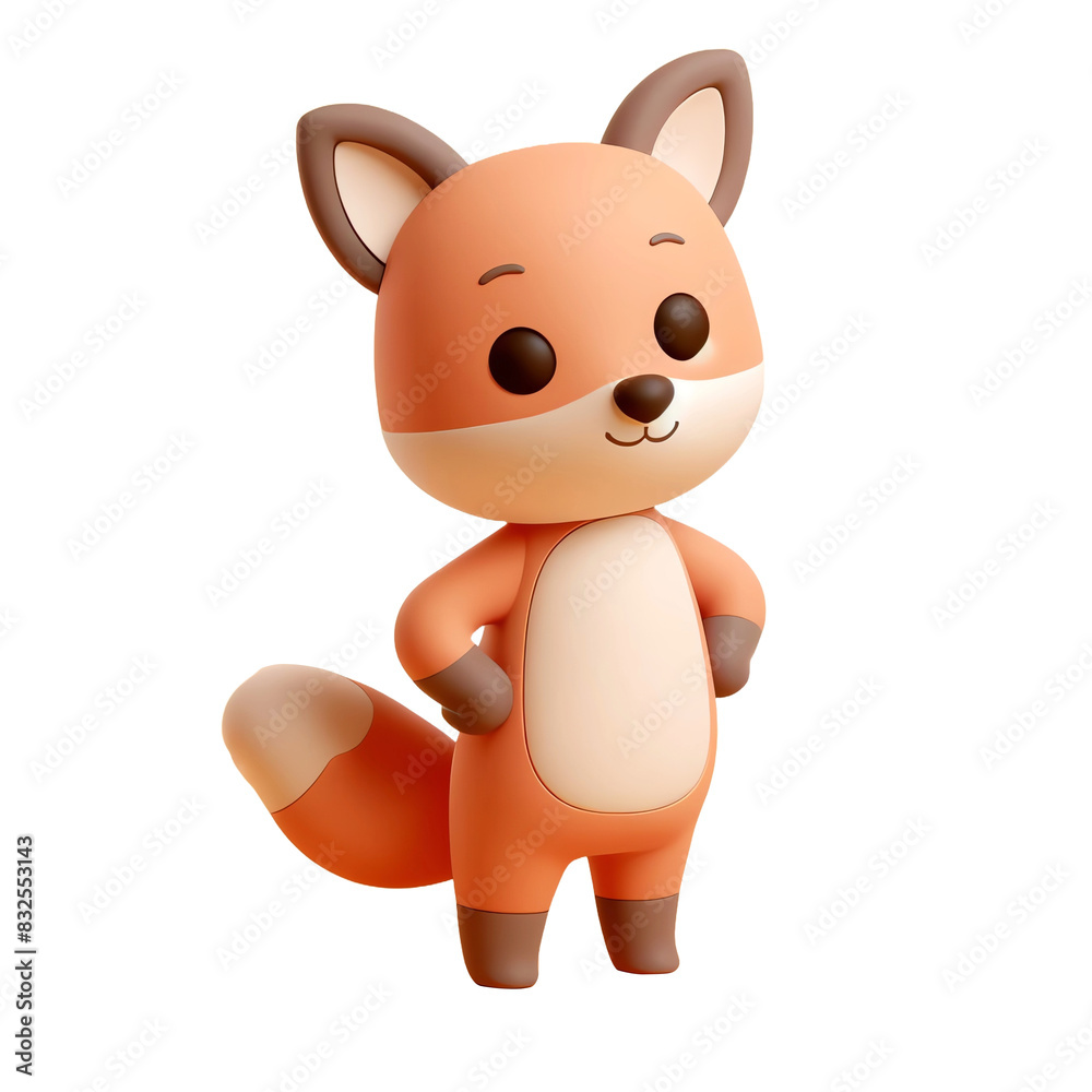 Fototapeta premium A cute 3D image of Fox