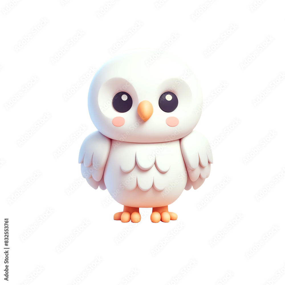 A cute 3D image of Snowy Owl A cute 3D image of Snowy Owl