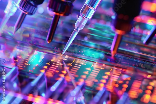 Laboratory techniques  Images portray scientists using tools such as PCR  gene sequencing  or protein analysis methods in biotechnological research