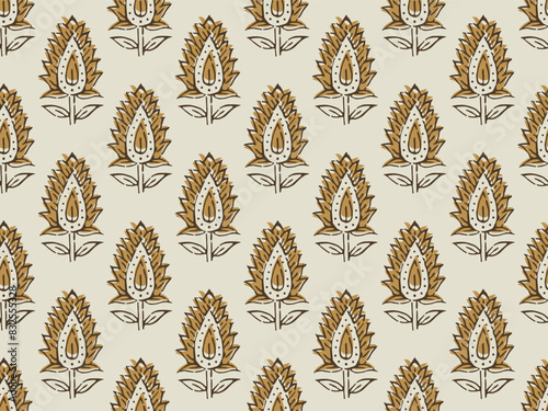 INDIAN TRADITIONAL FLORAL BLOCK PRINT DESIGN AJRAKH PRINTS BATIK PRINTS SANGANER JAIPUR SEAMLESS PATTERNS 