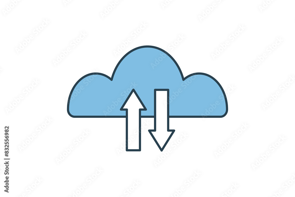Backup and restore icon. icon related to setup and setting. suitable for web site, app, user interfaces, printable etc. flat line icon style. simple vector design editable Backup and restore icon. icon related to setup and setting. suitable for web site, app, user interfaces, printable etc. flat line icon style. simple vector design editable