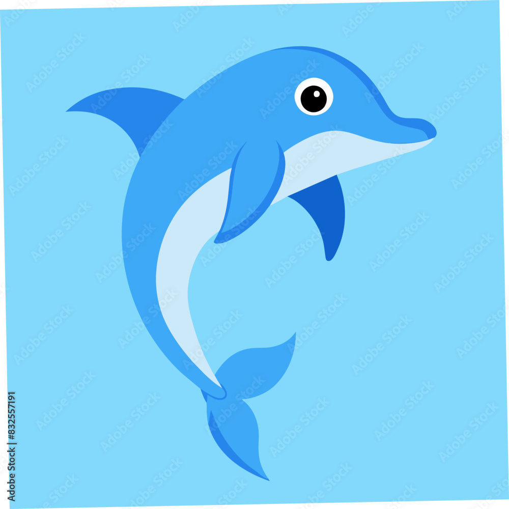 Obraz premium dolphin jumping out of water logo icon