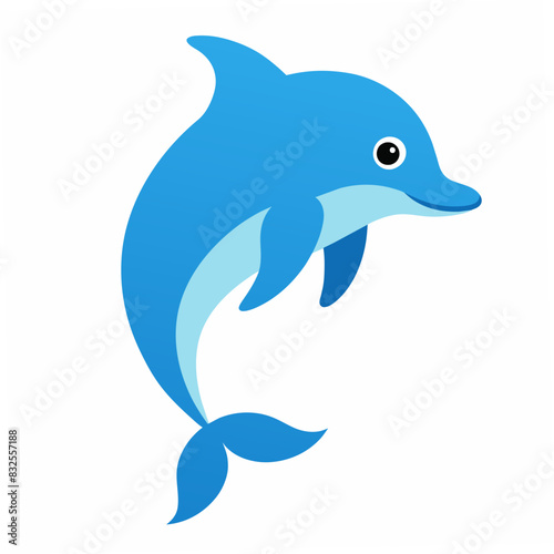 dolphin isolated on white background logo icon vector illustraion