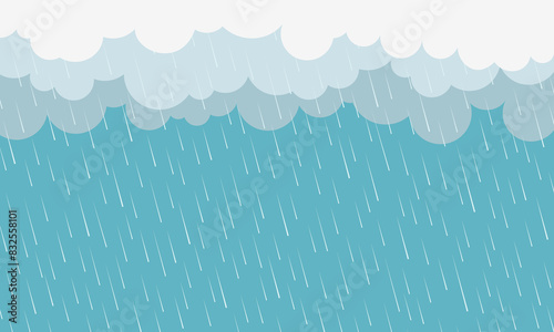 Rain drops on transparent background. Falling water drops. Nature rainfall.