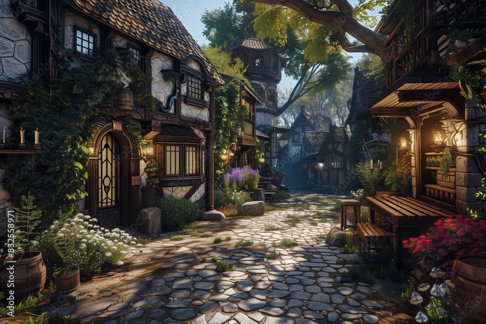fantasy place in the game by generative ai