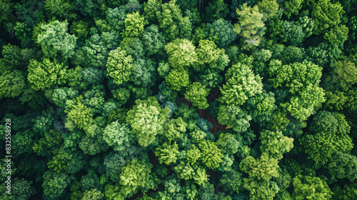 A lush green forest with many trees