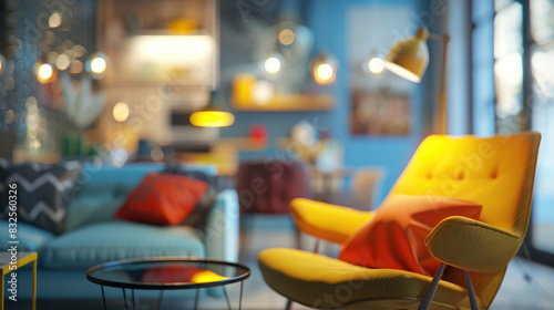 Enjoy the bright modern living room with cozy minimalistic decor,