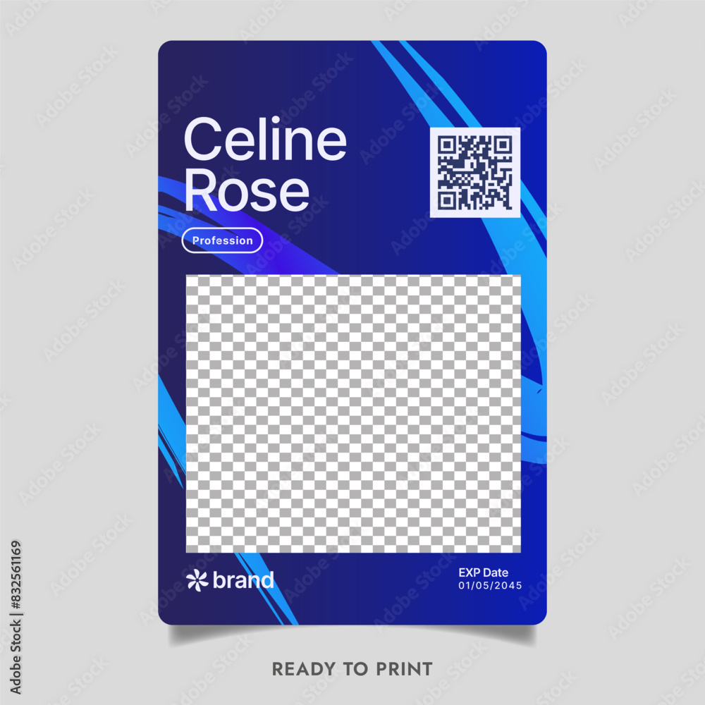 Minimalist trendy event id card template Minimalist trendy event id card template