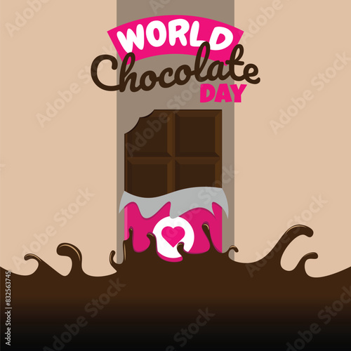 world chocolate day design vector