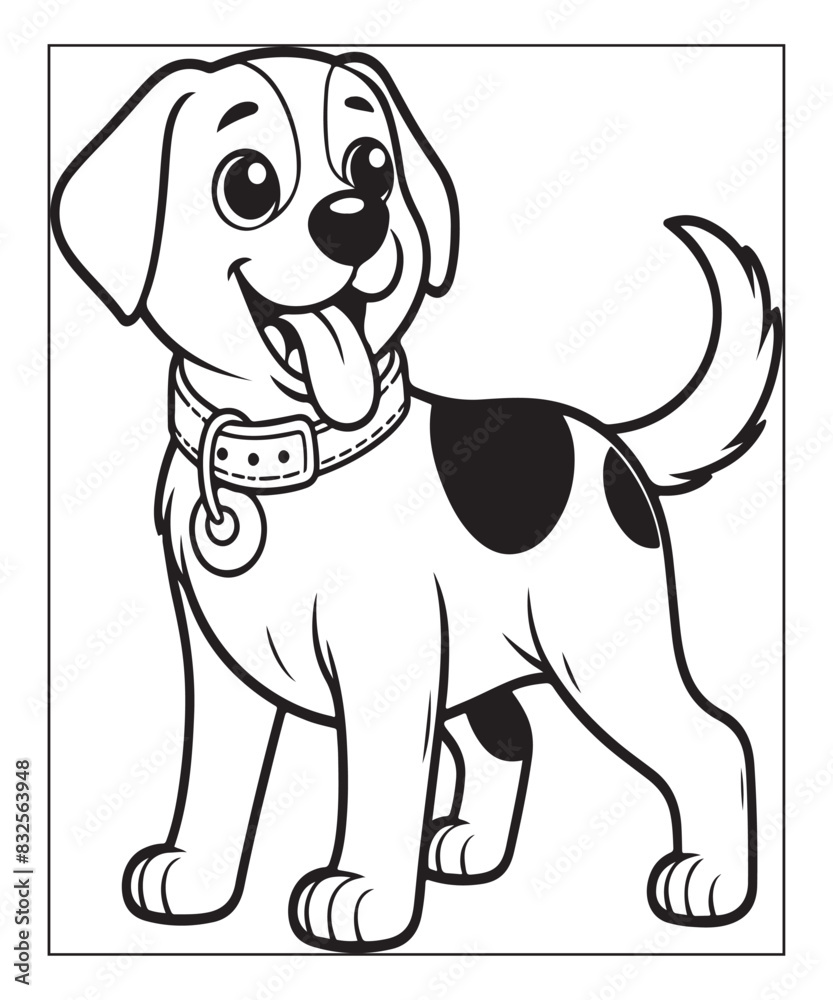 Cute cartoon puppy dog Black and white vector illustration for coloring page Ai generative Cute cartoon puppy dog Black and white vector illustration for coloring page Ai generative
