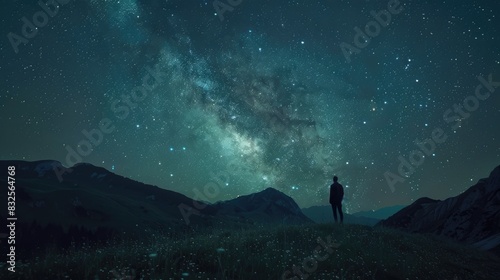 A stunning night sky with a visible Milky Way and countless sparkling stars, creating a sense of wonder and exploration