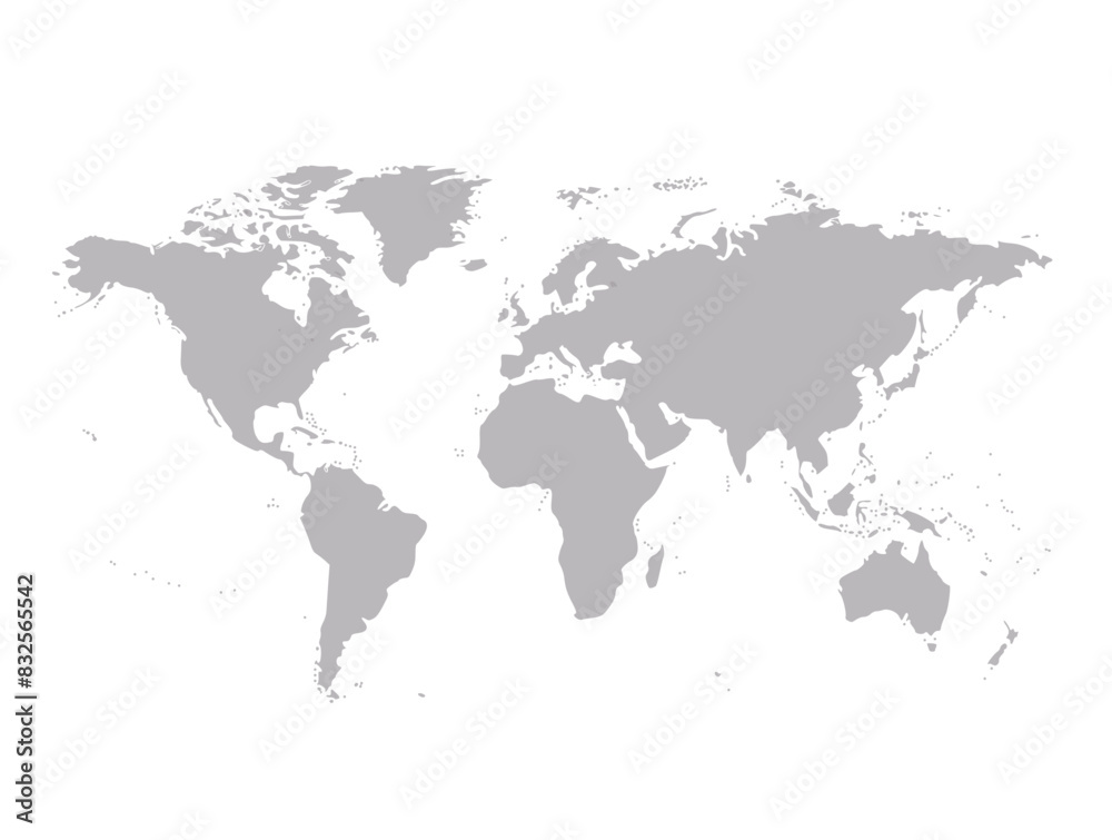 Naklejka premium world map in a gray color illustration 