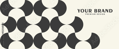 Modern background with black geometric pattern on white for cards,  invitation, poster, flyer, luxe invite, prestigious voucher, cover design. Minimalistic template.
