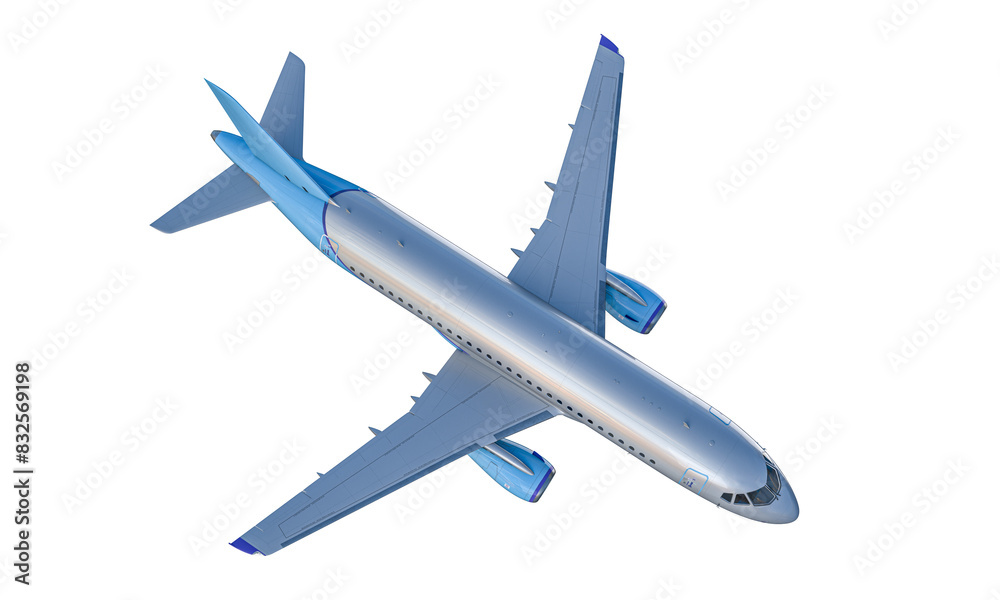 Fototapeta premium Commercial airplane isolated on transparent background
