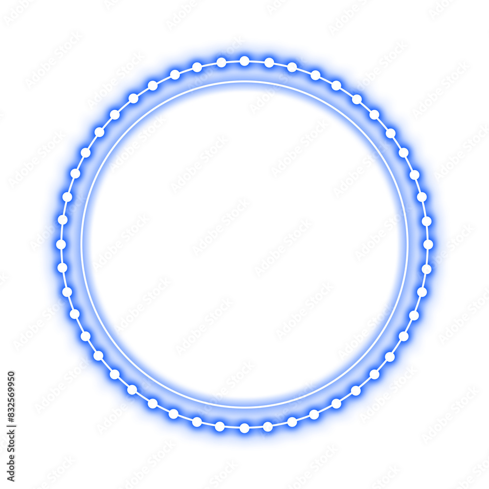 blue line circle frame dot neon light blue line circle frame dot neon light