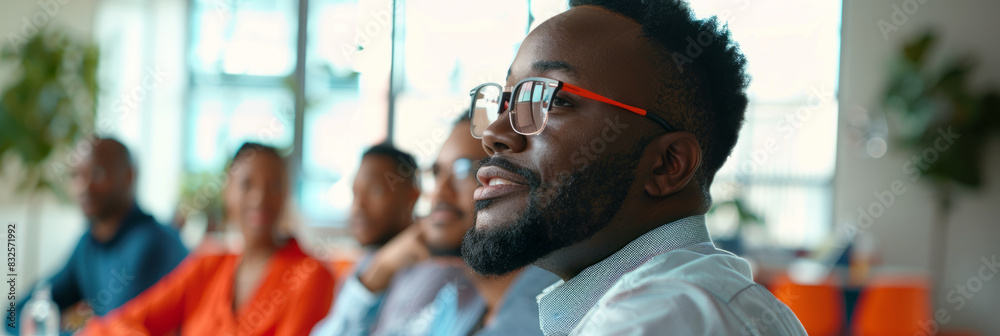 a Black entrepreneur leading a strategy session with colleagues in a brightly lit conference room a Black entrepreneur leading a strategy session with colleagues in a brightly lit conference room