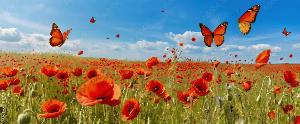 Obraz premium field of red poppies