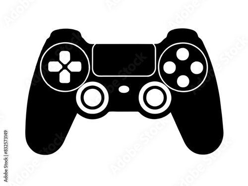 A black and white drawing of a video game controller on a white background