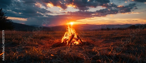 As the sun set over the horizon, the host sat by the fire, sharing ghost stories that sent shivers down the spines of listeners, each tale more chilling than the last. photo