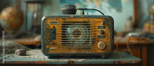 Through the crackling static of a vintage radio, the host recounted tales of adventure and exploration, transporting listeners to distant lands and uncharted territories. photo