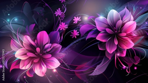 Abstract flowing waves in pink and purple hues