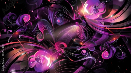 Abstract flowing waves in pink and purple hues