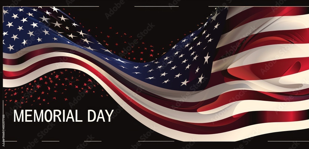illustration of American flag waving. Independence day of america, United States America, memorial day, banner, celebrating, illustration. illustration of American flag waving. Independence day of america, United States America, memorial day, banner, celebrating, illustration.