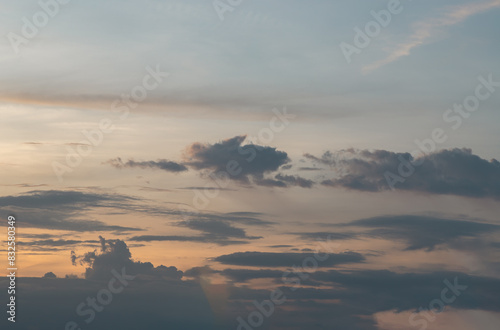 Amazing clouds in Beautiful sky background before sunset, Clouds and sky like a heaven for background wallpaper and texture, Concept idea of Imaginative clouds nature, Nature abstract composition. 