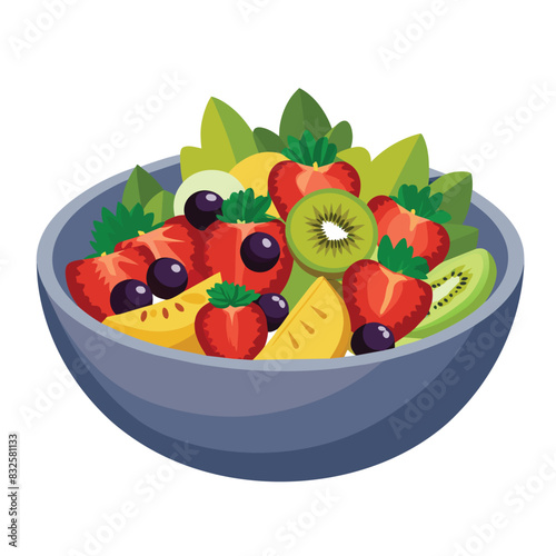 fruit salad isolated on white background