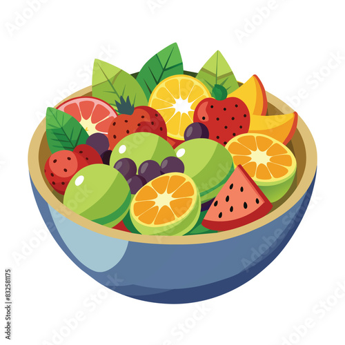 fruit salad isolated on white background