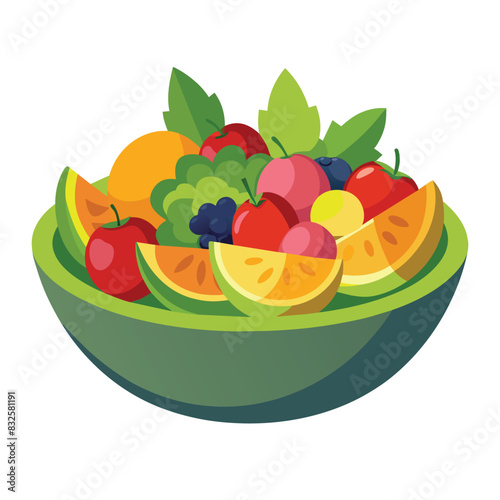 fruit salad isolated on white background