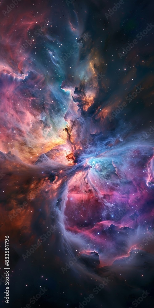 Colorful nebula in deep space with stars Colorful nebula in deep space with stars