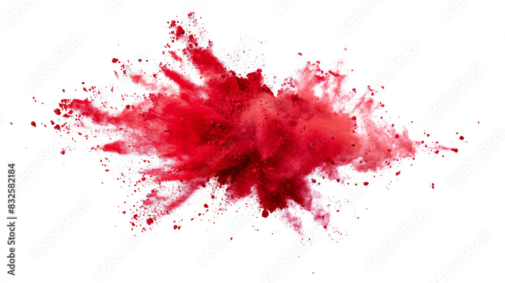 Paint explosion , red powder splash , smoke Paint explosion , red powder splash , smoke