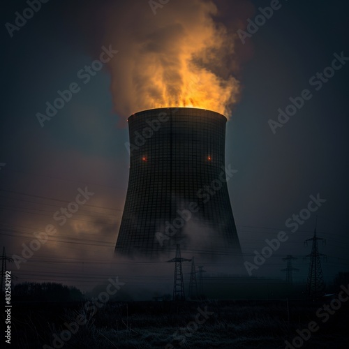 Thermal power plant, nuclear power plant Dukovany cooling tower photo