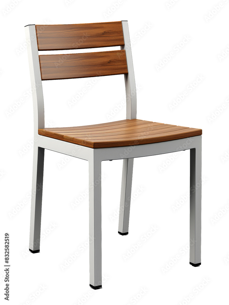 Wooden and Metal Chair on White Background Wooden and Metal Chair on White Background
