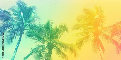 a image of a couple of palm trees that are standing in the sky