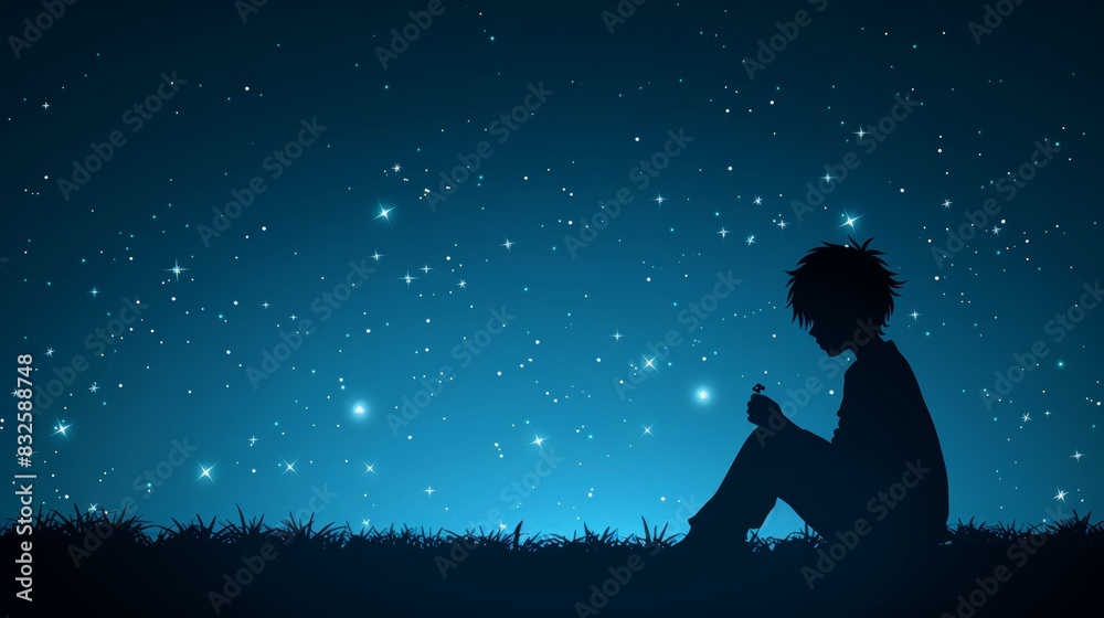 Astronaut collecting beautiful flowers in mesmerizing extraterrestrial landscape