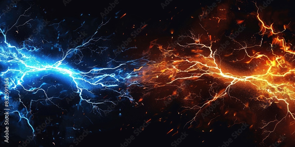 a image of two images of a lightning strike in the dark a image of two images of a lightning strike in the dark