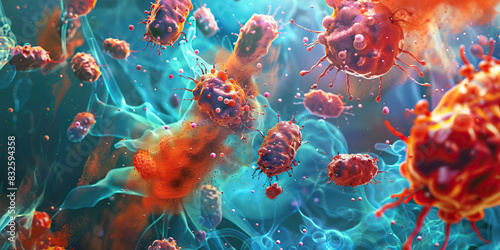 Inflammatory Response in Bacterial Infections: High-resolution view of immune cells and cytokine signaling pathways activated during bacterial infections, leading to inflammation
