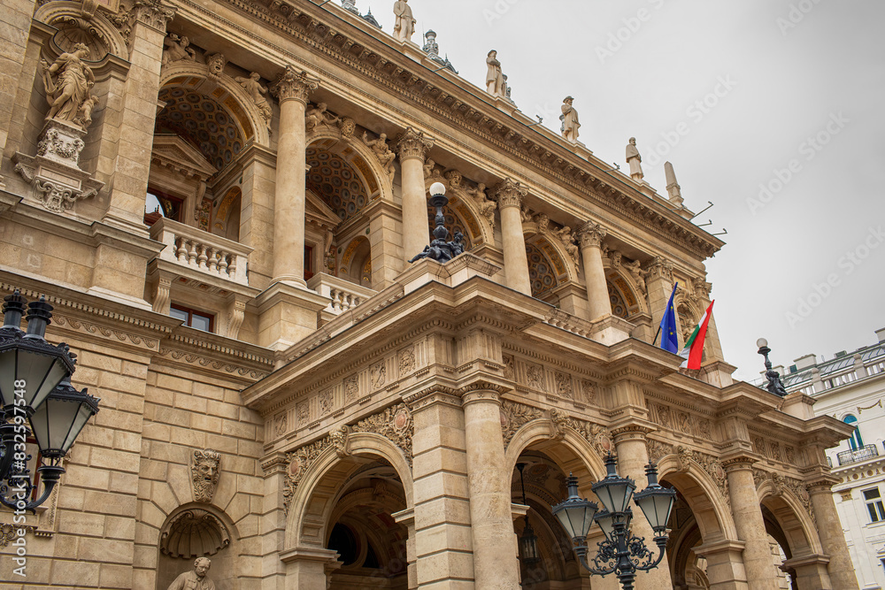 State opera in Budapest in May 2023.High quality photo. State opera in Budapest in May 2023.High quality photo.