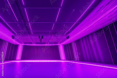 fashion stage performance pink render interior violet night light abstract 3d glowing tunnel club neon background panels blue empty room corridor podium ultraviolet poduim three-dimensional