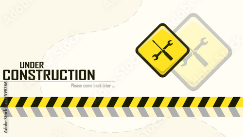 Under construction landing web page template. flat illustration vector eps 8 and above.