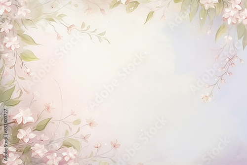 Blank vintage floral paper background for printable digital paper  art stationery and greeting card illustration idea