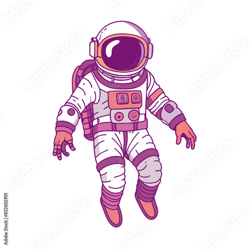 astronauta full body floating in space