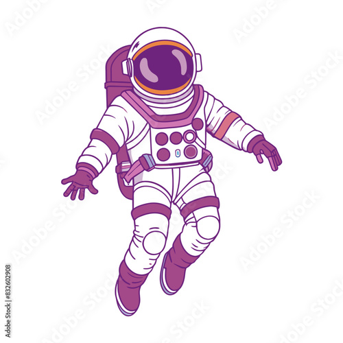 astronauta full body floating in space
