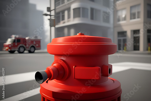 hydrant fire illustration front 3d white isolated view three-dimensional art cartoon city clean clip colours cut cut-out danger department emergency equipment fireman