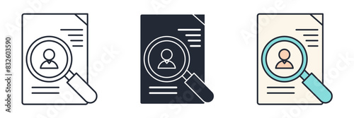 Job interview hire form Icon theme symbol vector illustration isolated on white background