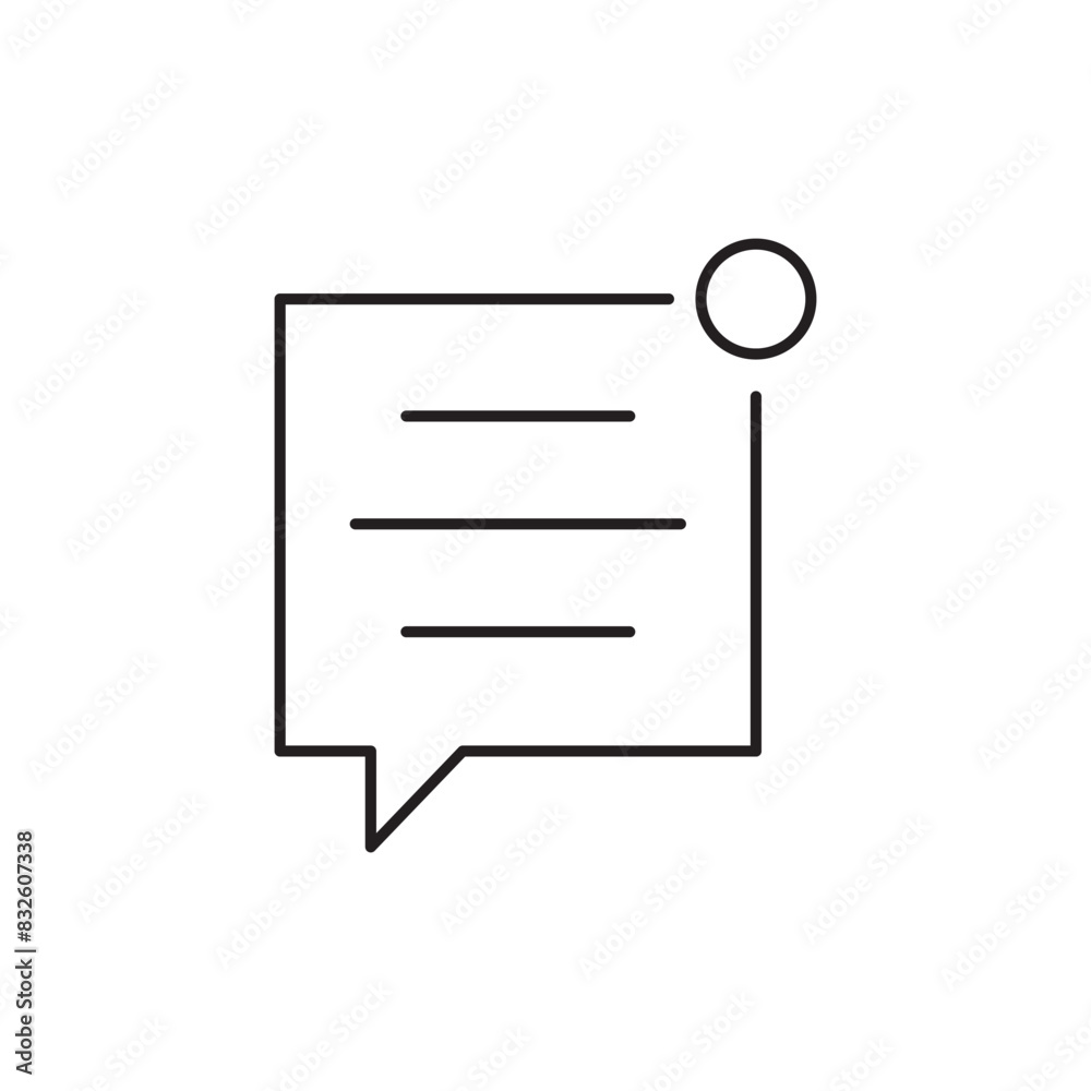 Chat message notification icon design, isolated on white background, vector illustration